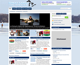 Thumbnail image of GreatLakesIceFishing.com website sample
